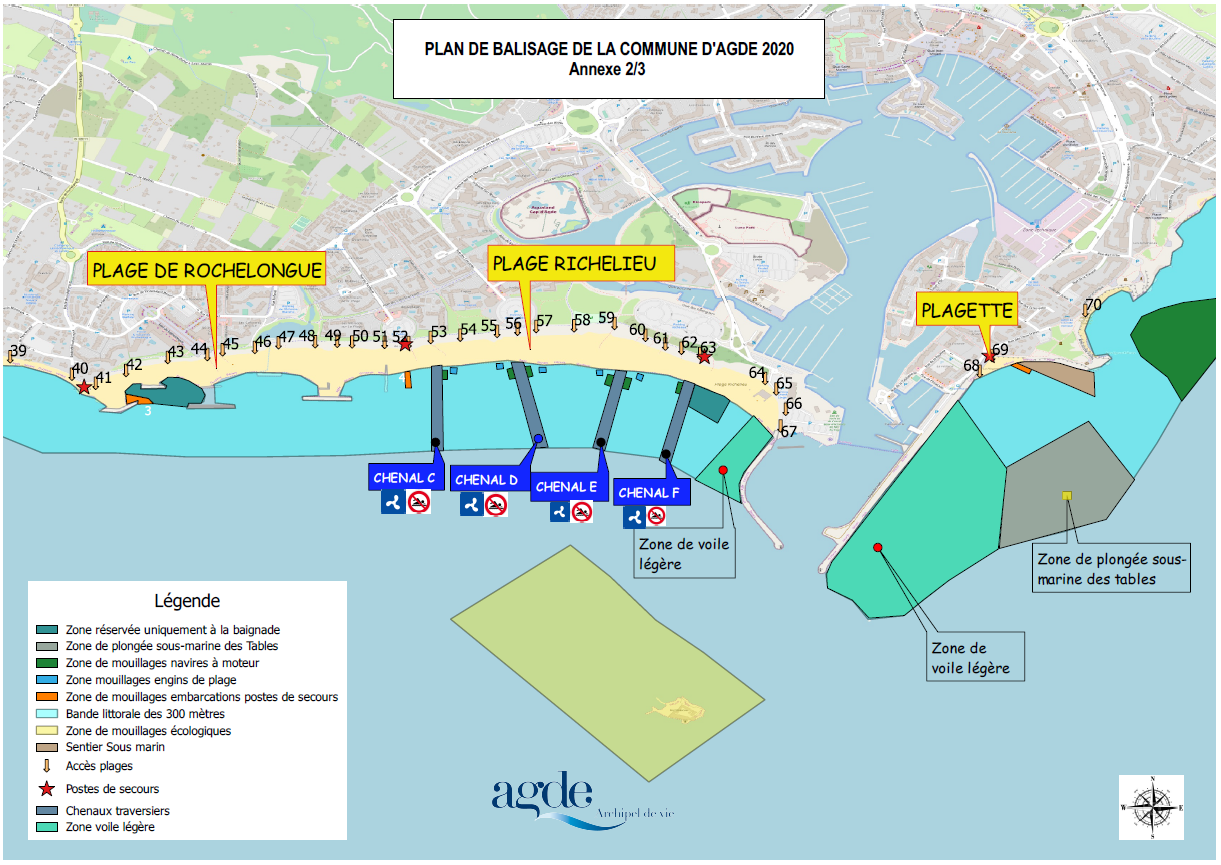 Plan de balisage des 300m d'Agde 2/3